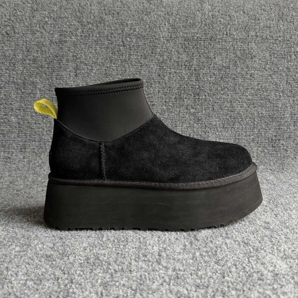 UGG Classic Mini Dipper Women's Platform Boots Black Size 7 1168170 New